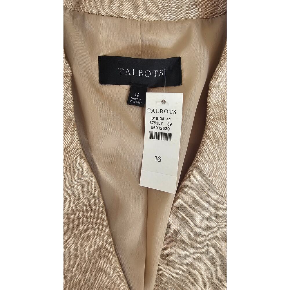 Talbots Cropped 100% Linen Blazer Jacket, 6 Button, Womens Sz 16, New, NWT - Picture 11 of 12